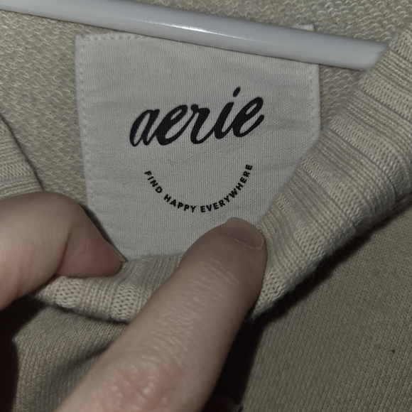 aerie Cream Relaxed Pullover Sweatshirt - Picture 4 of 6